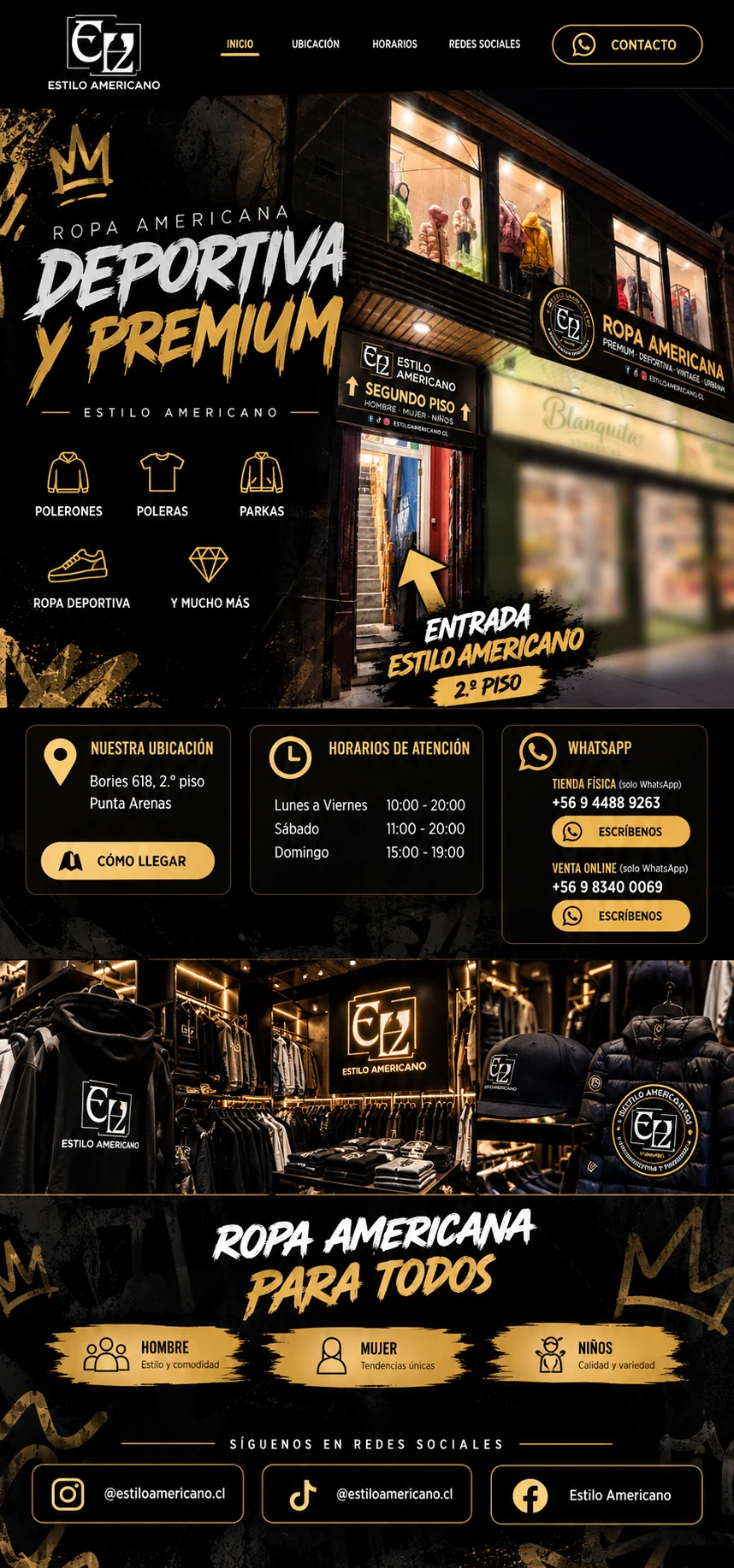 Estilo Americano, ropa americana deportiva y premium en Punta Arenas